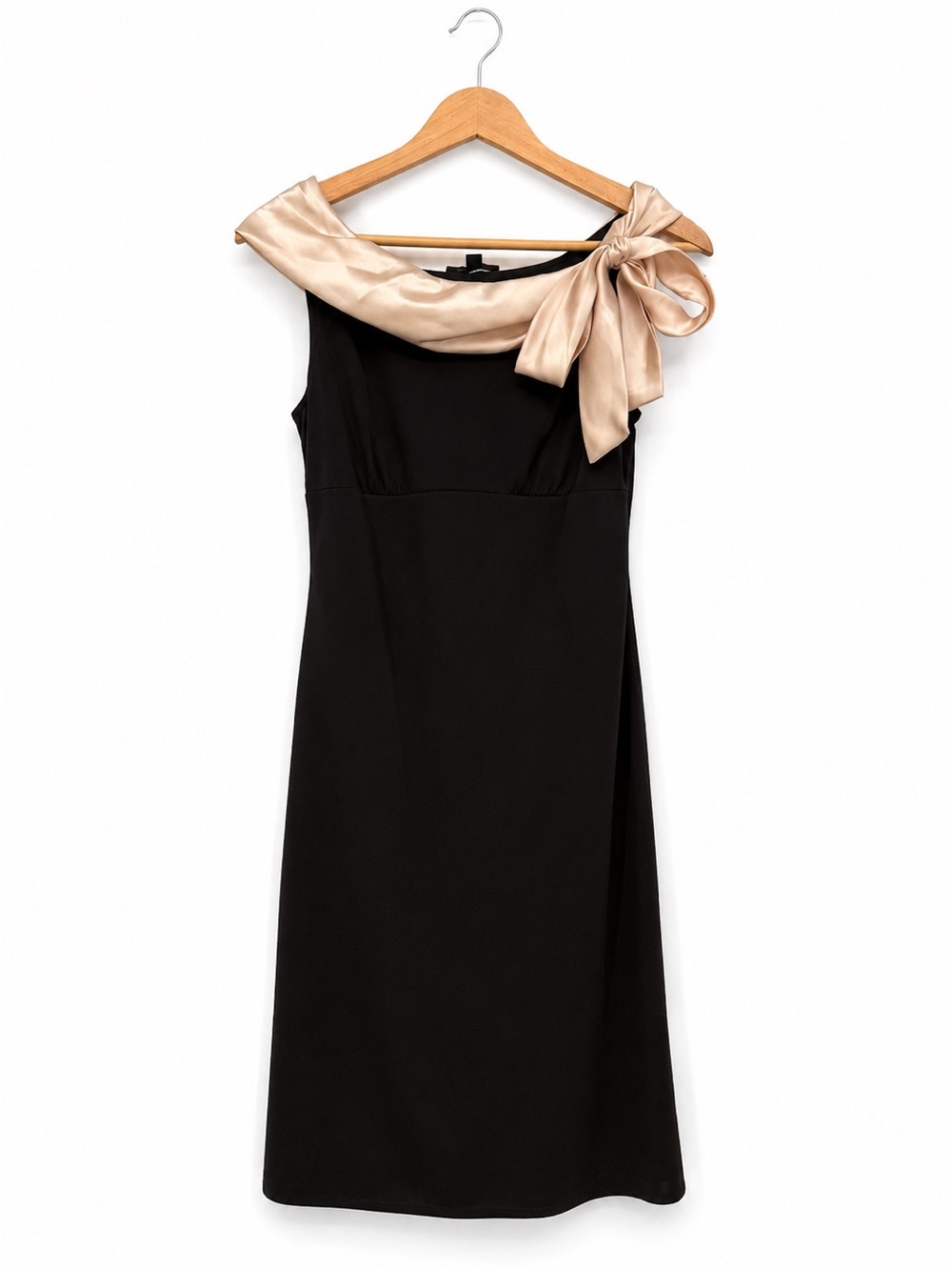 XOXO Black Cocktail Dress Women's Small Champagne Satin Bow Party Y2k USA